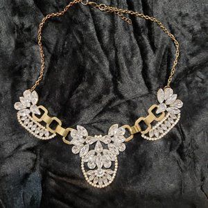 Vintage Statement Bib Choker Clear Rhinestone